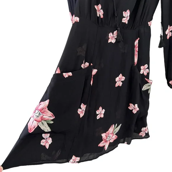 reformation black floral mini dress Reformation